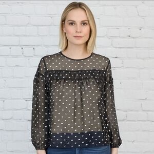 ENDLESS Rose Sheer Blouse Black Floral S NWT